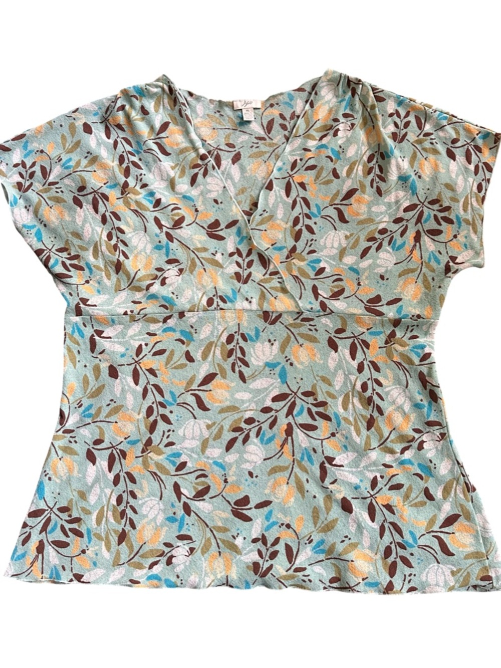 J. Jill Y2K Vintage Floral‎ V-Neck Surplice Top Women’s Size XL EUC